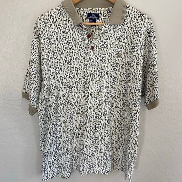 Vintage Givenchy Active Wear Mens Golf Polo Shirt Size Large 100% Cotton - Picture 2 of 3